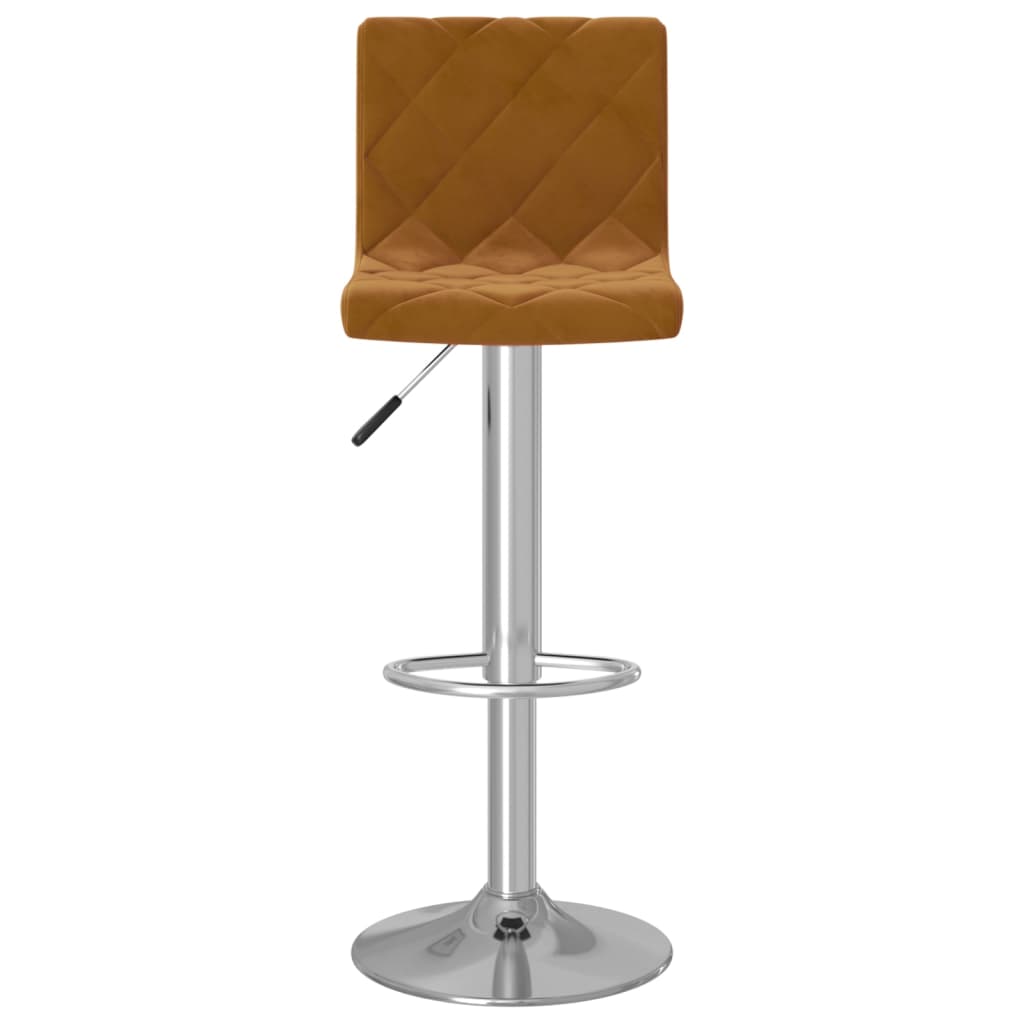 Tabourets de bar lot de 2 marron velours