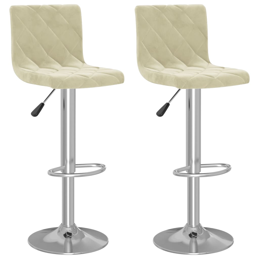 Tabourets de bar lot de 2 crème velours - XIOS