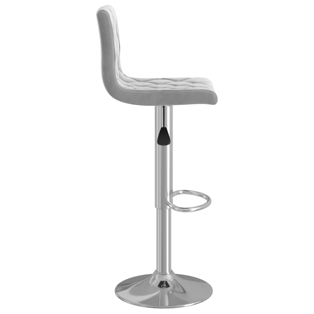 Tabourets de bar lot de 2 gris clair velours