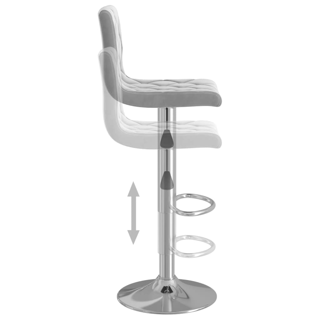 Tabourets de bar lot de 2 gris clair velours