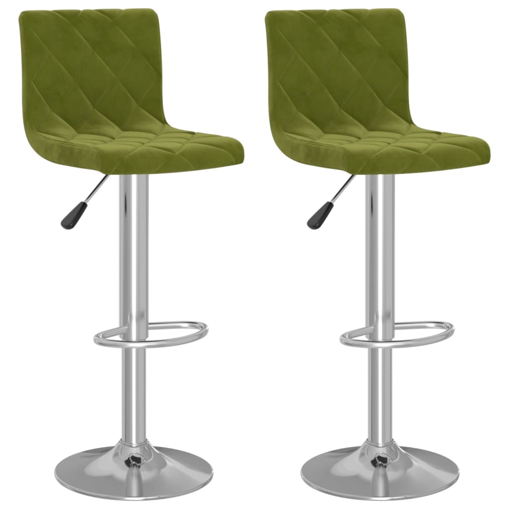 Tabourets de bar lot de 2 vert clair velours - XIOS