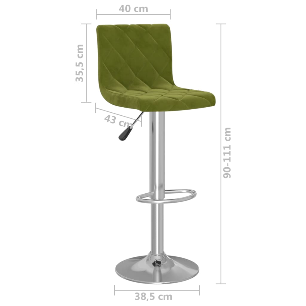 Tabourets de bar lot de 2 vert clair velours - XIOS