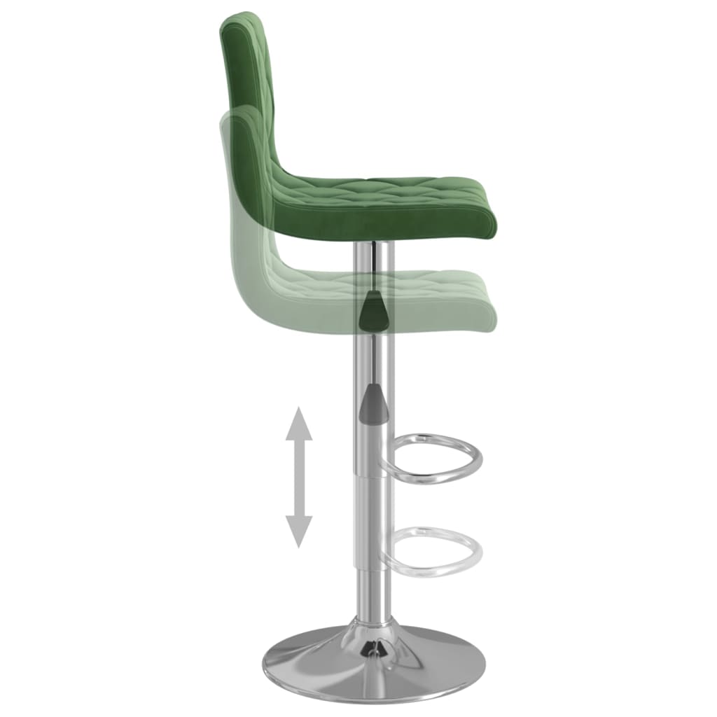 Tabourets de bar lot de 2 vert foncé velours - XIOS