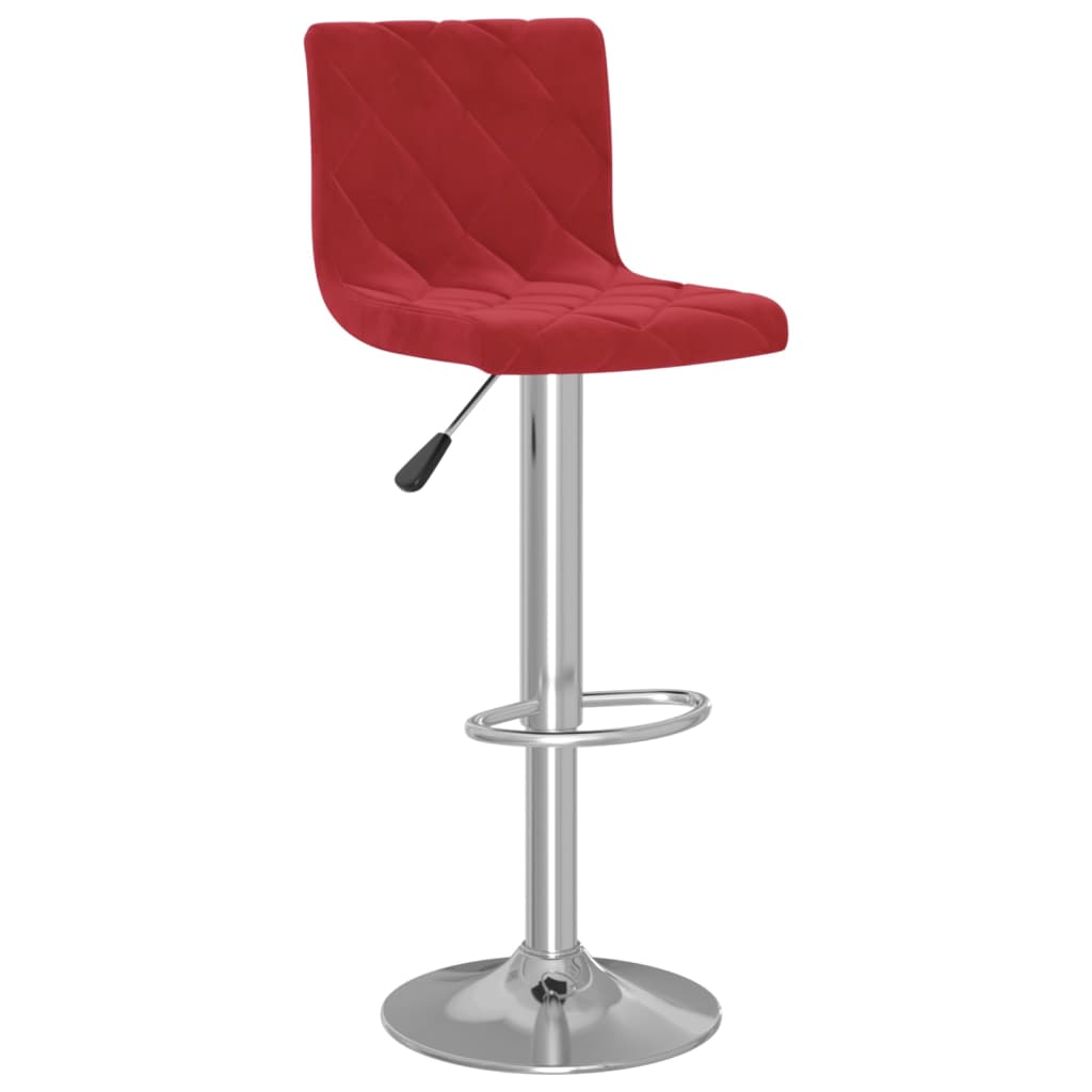 Tabourets de bar lot de 2 rouge bordeaux velours - XIOS