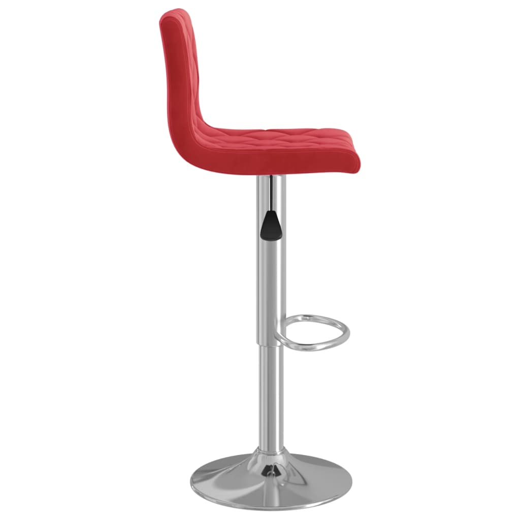 Tabourets de bar lot de 2 rouge bordeaux velours - XIOS