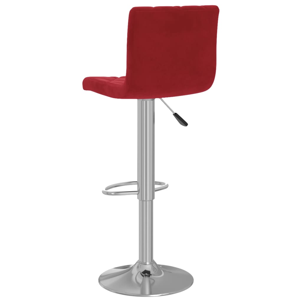 Tabourets de bar lot de 2 rouge bordeaux velours - XIOS