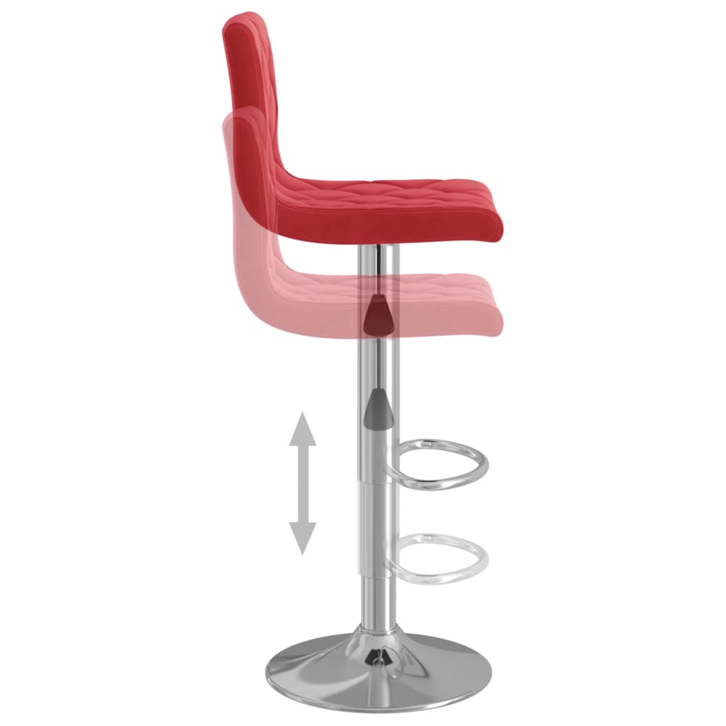 Tabourets de bar lot de 2 rouge bordeaux velours - XIOS