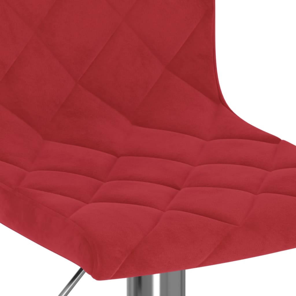 Tabourets de bar lot de 2 rouge bordeaux velours - XIOS