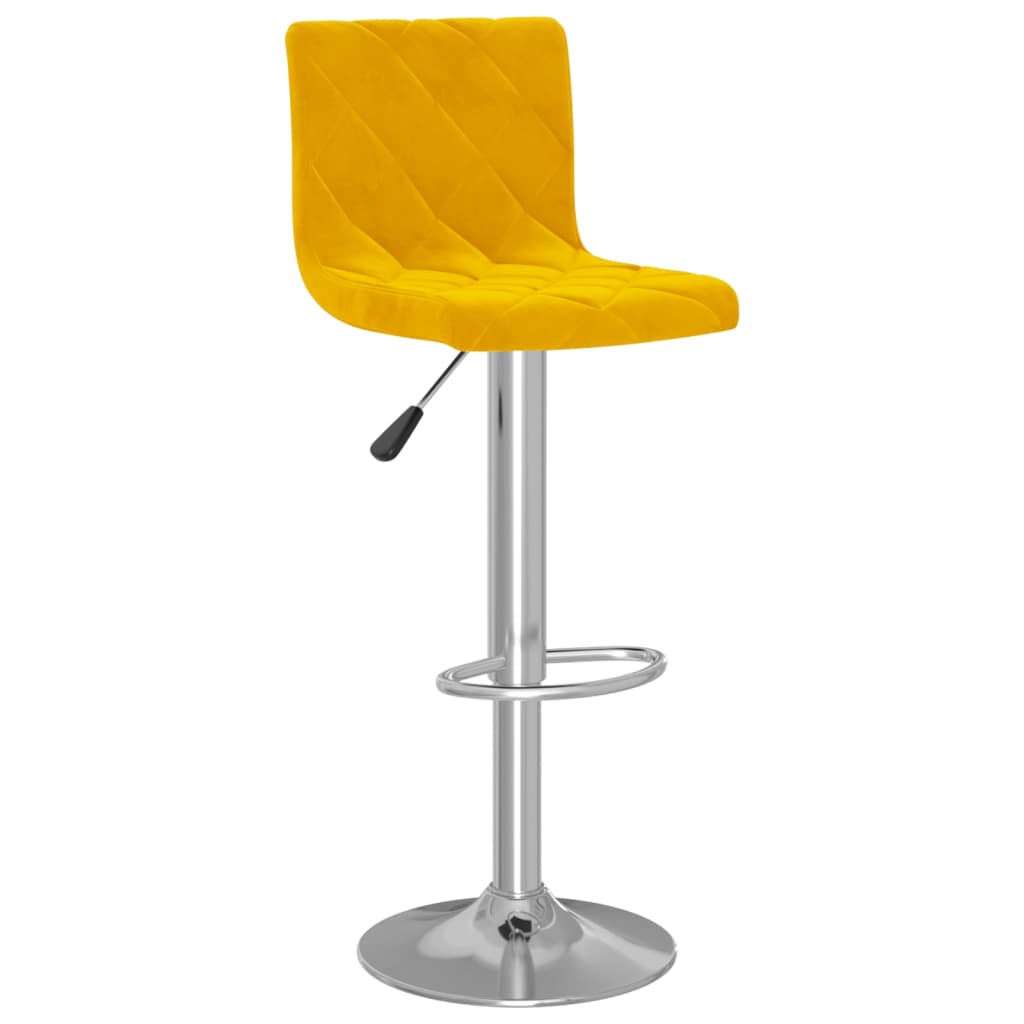 Tabourets de bar lot de 2 jaune moutarde velours - XIOS