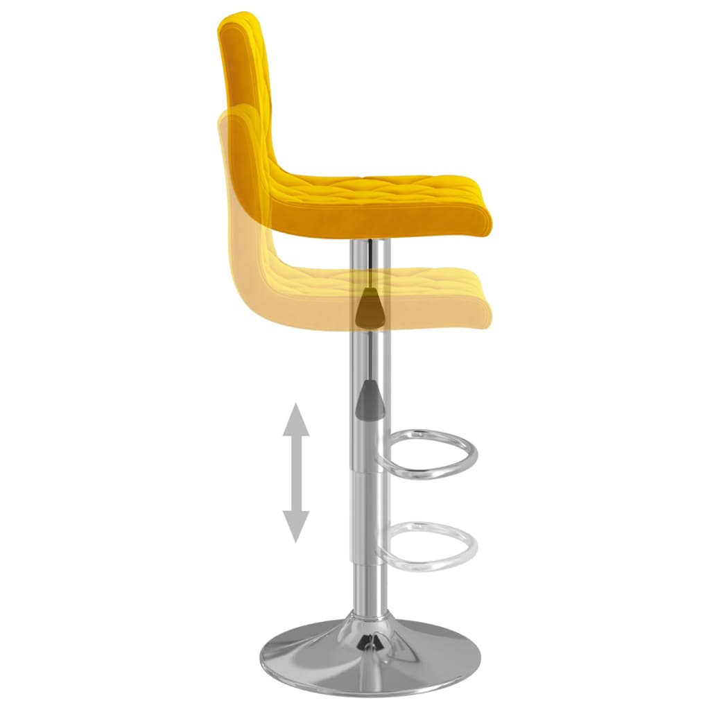 Tabourets de bar lot de 2 jaune moutarde velours - XIOS