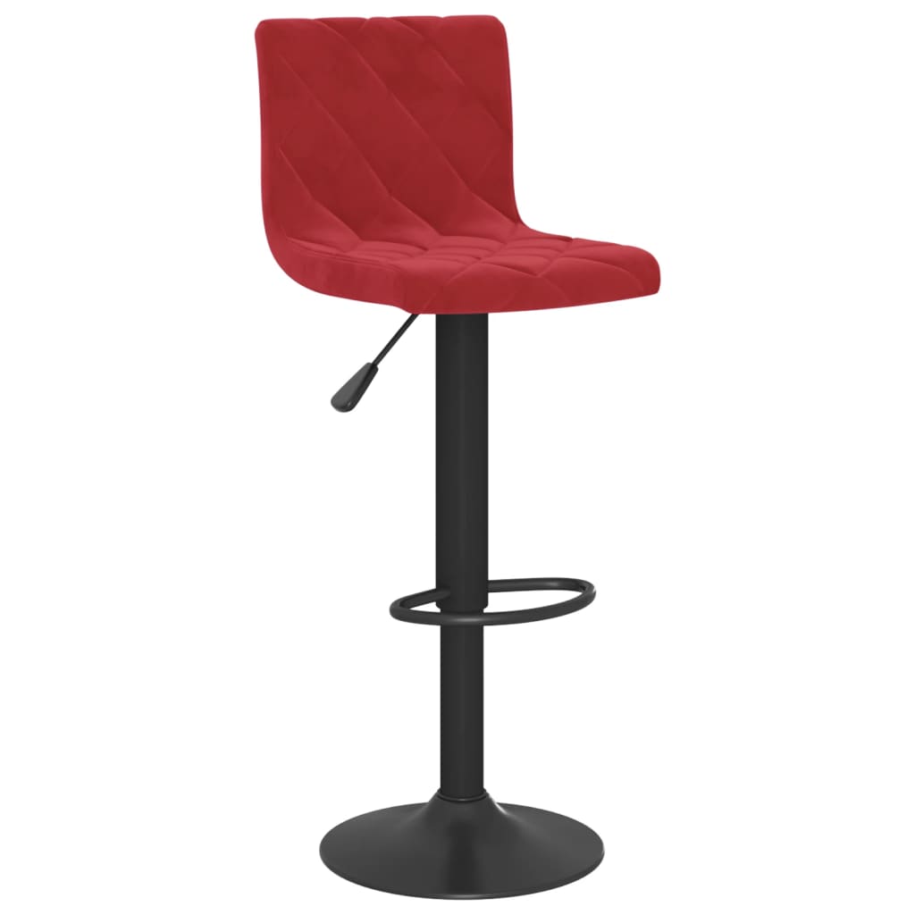 Tabourets de bar lot de 2 rouge bordeaux velours - XIOS
