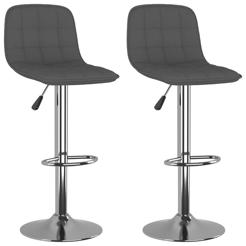 Tabourets de bar lot de 2 gris foncé tissu - XIOS