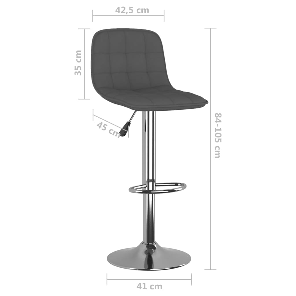 Tabourets de bar lot de 2 gris foncé tissu - XIOS