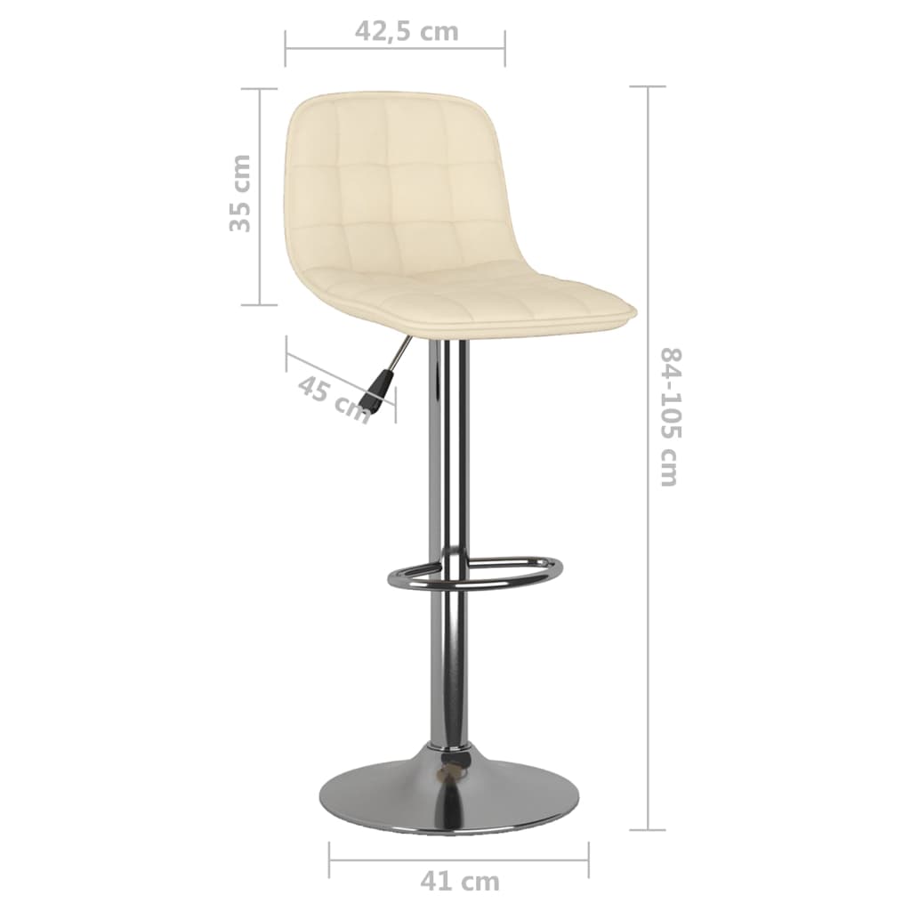 Tabourets de bar lot de 2 crème tissu - XIOS