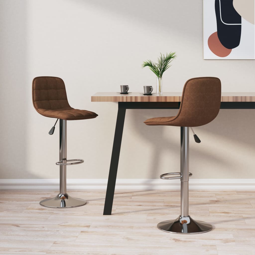 Tabourets de bar lot de 2 marron tissu - XIOS