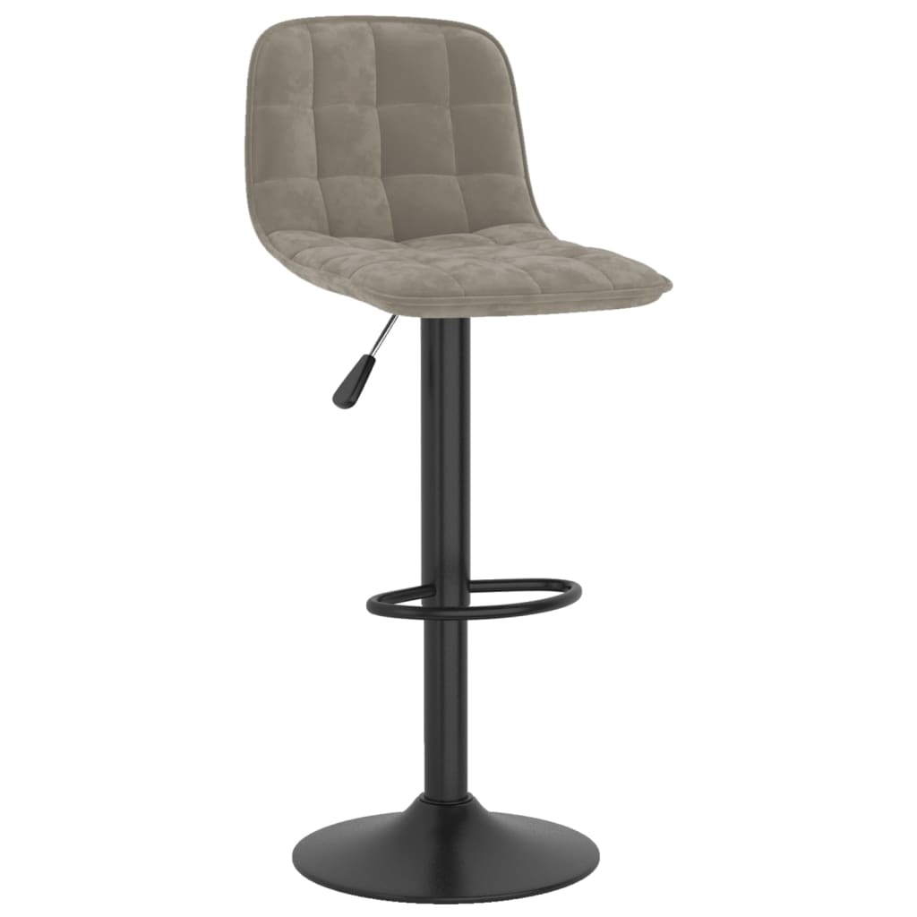 Tabourets de bar lot de 2 gris clair velours - XIOS