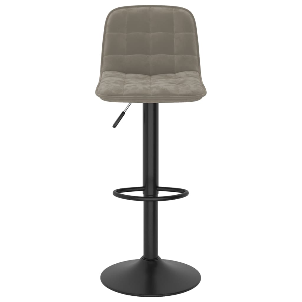 Tabourets de bar lot de 2 gris clair velours - XIOS