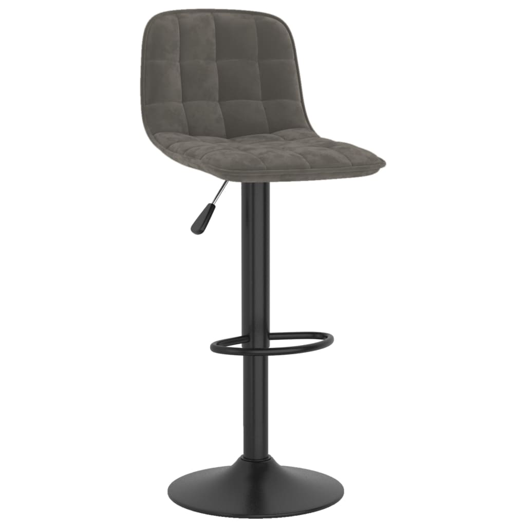Tabourets de bar lot de 2 gris foncé velours - XIOS