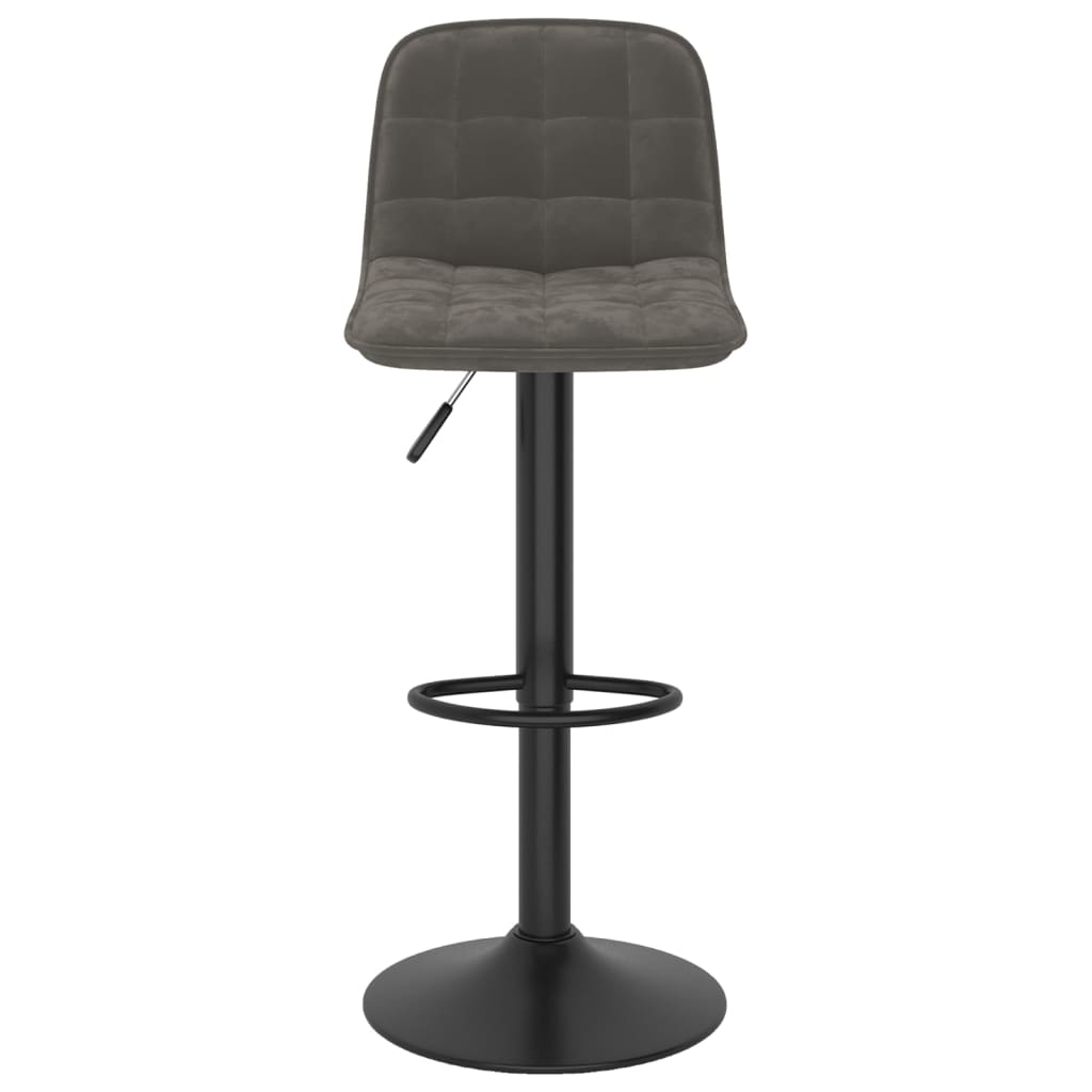 Tabourets de bar lot de 2 gris foncé velours - XIOS