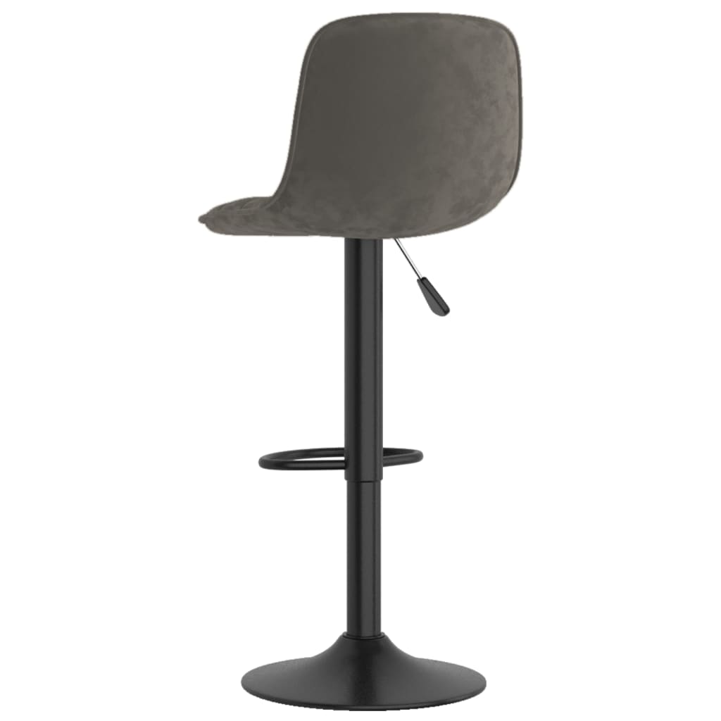 Tabourets de bar lot de 2 gris foncé velours - XIOS