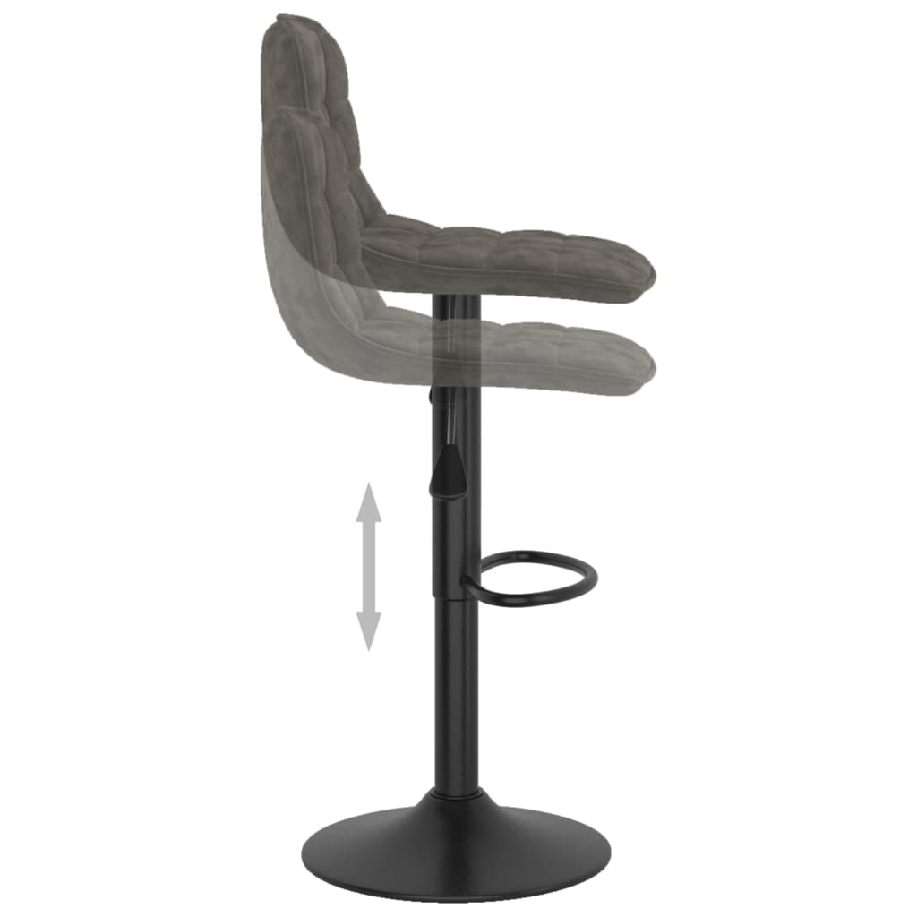 Tabourets de bar lot de 2 gris foncé velours - XIOS
