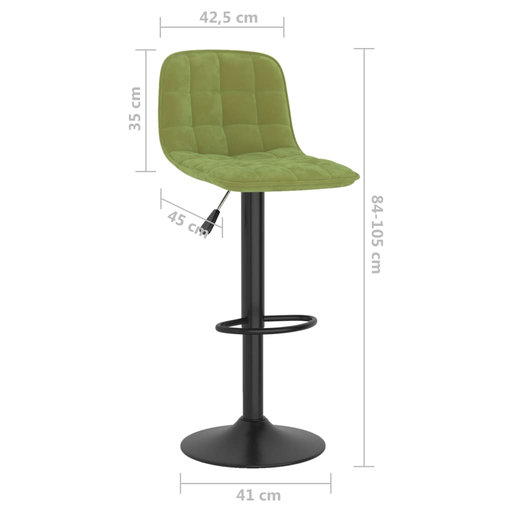 Tabourets de bar lot de 2 vert clair velours - XIOS