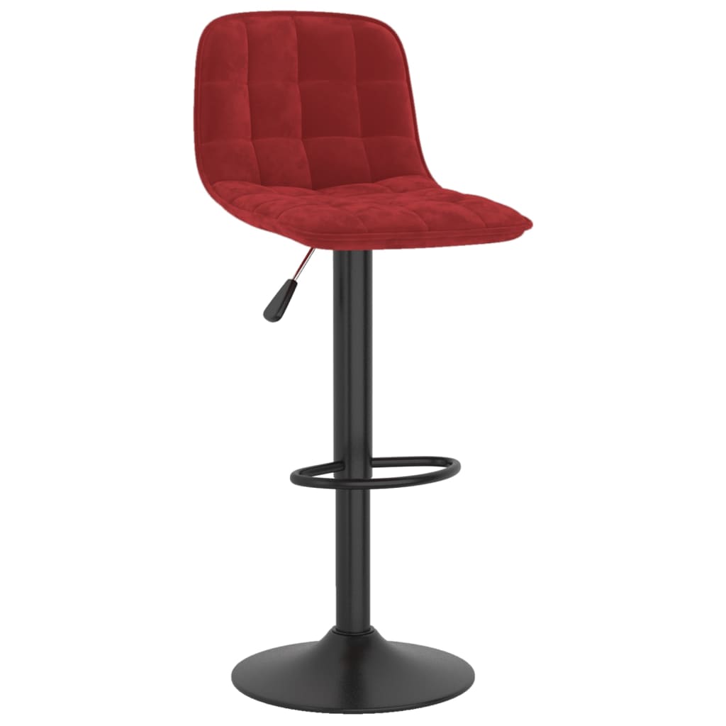 Tabourets de bar lot de 2 rouge bordeaux velours - XIOS