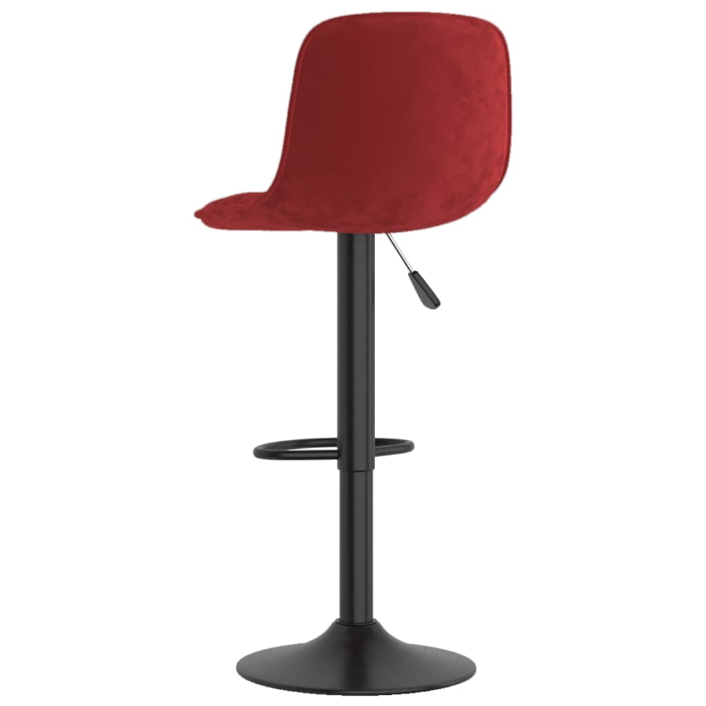 Tabourets de bar lot de 2 rouge bordeaux velours - XIOS
