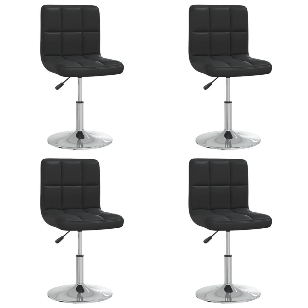 Chaises à manger lot de 4 noir similicuir