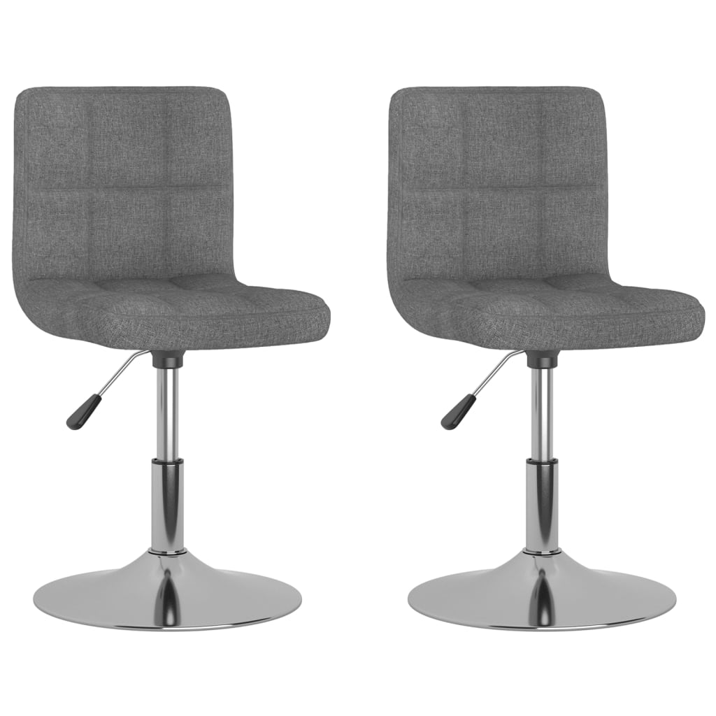 Chaises pivotantes à manger lot de 2 gris clair tissu - XIOS
