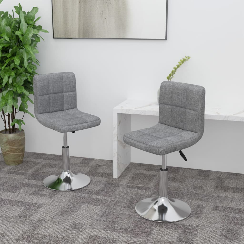 Chaises pivotantes à manger lot de 2 gris clair tissu - XIOS
