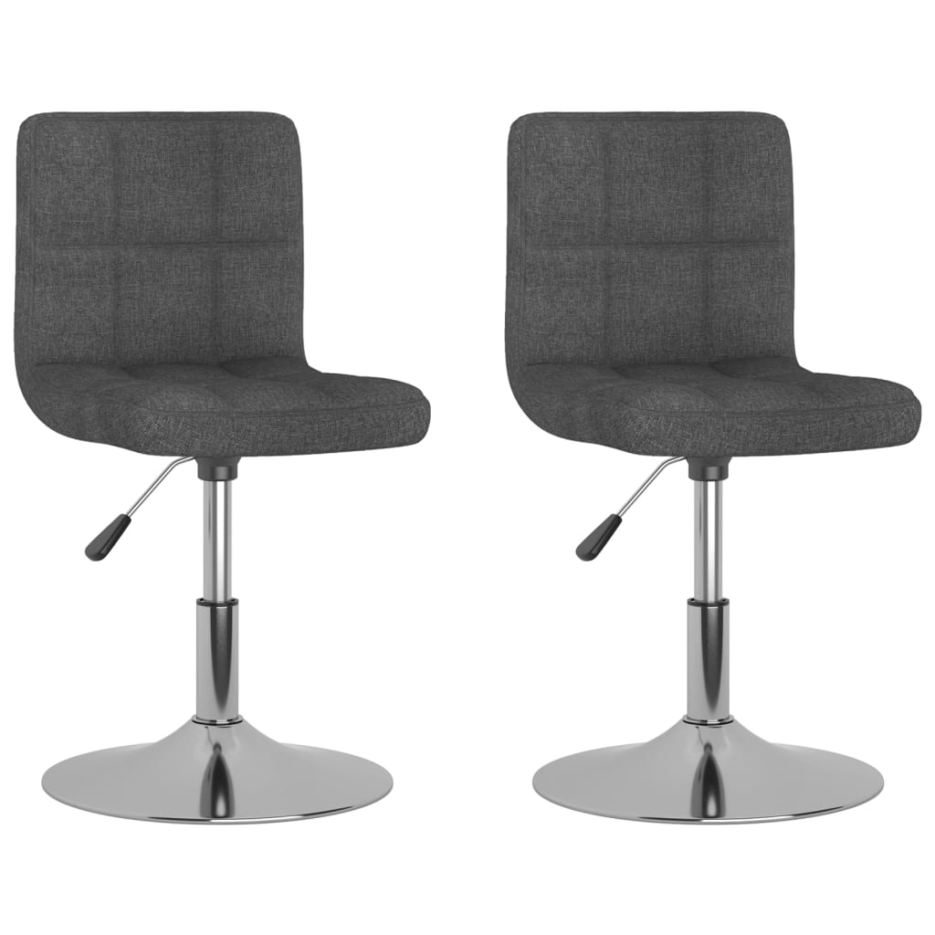 Chaises pivotantes à manger lot de 2 gris foncé tissu - XIOS