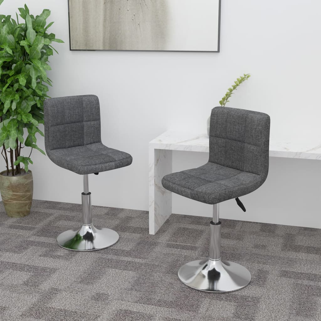 Chaises pivotantes à manger lot de 2 gris foncé tissu - XIOS