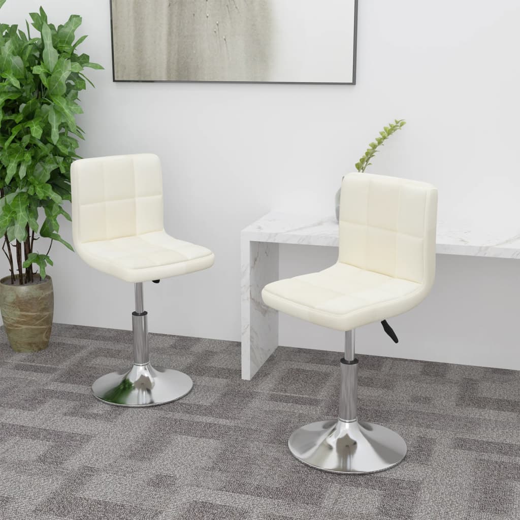 Chaises pivotantes à manger lot de 2 crème tissu - XIOS