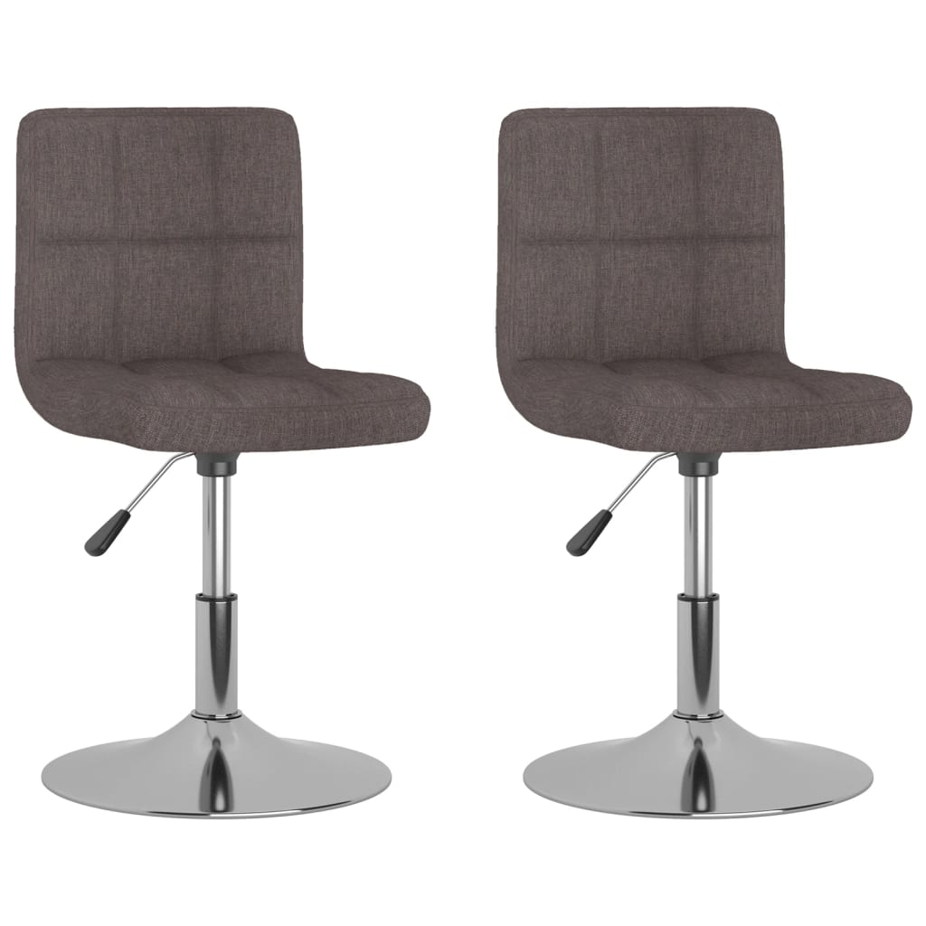 Chaises pivotantes à manger lot de 2 taupe tissu - XIOS