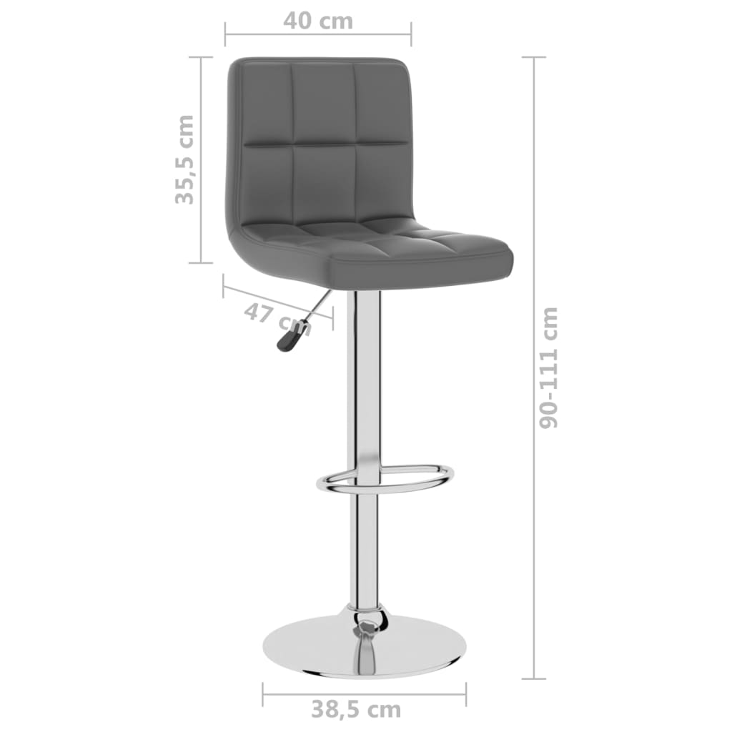 Tabouret de bar Gris Similicuir - XIOS