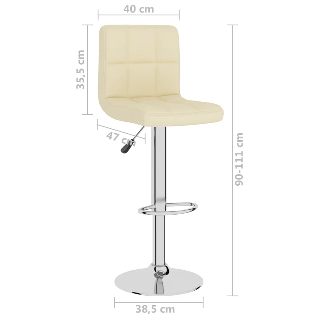 Tabourets de bar lot de 2 crème tissu Tabourets de bar vidaXL
