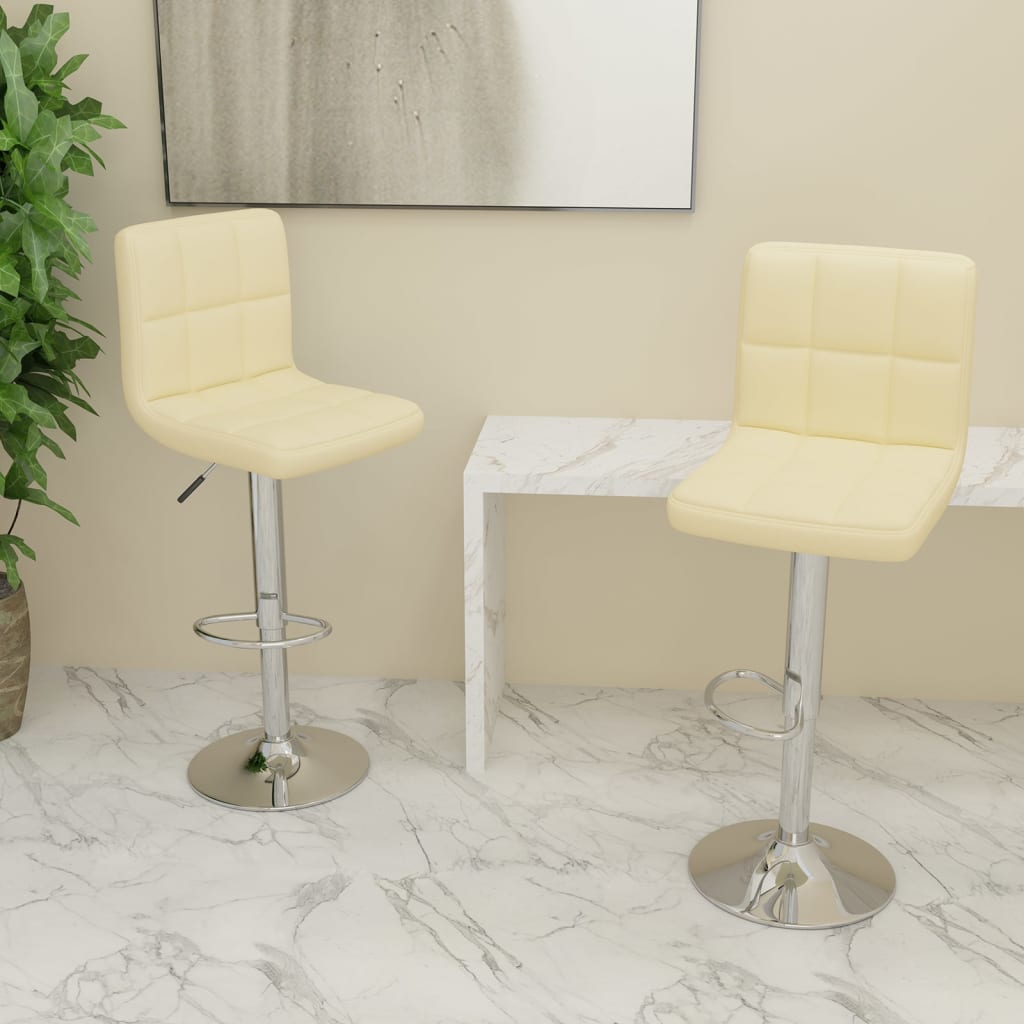 Tabourets de bar lot de 2 crème tissu Tabourets de bar vidaXL