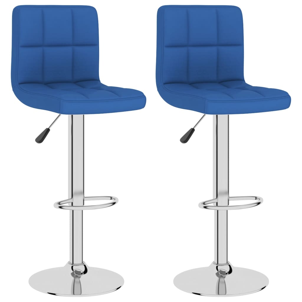 Tabourets de bar lot de 2 bleu tissu - XIOS