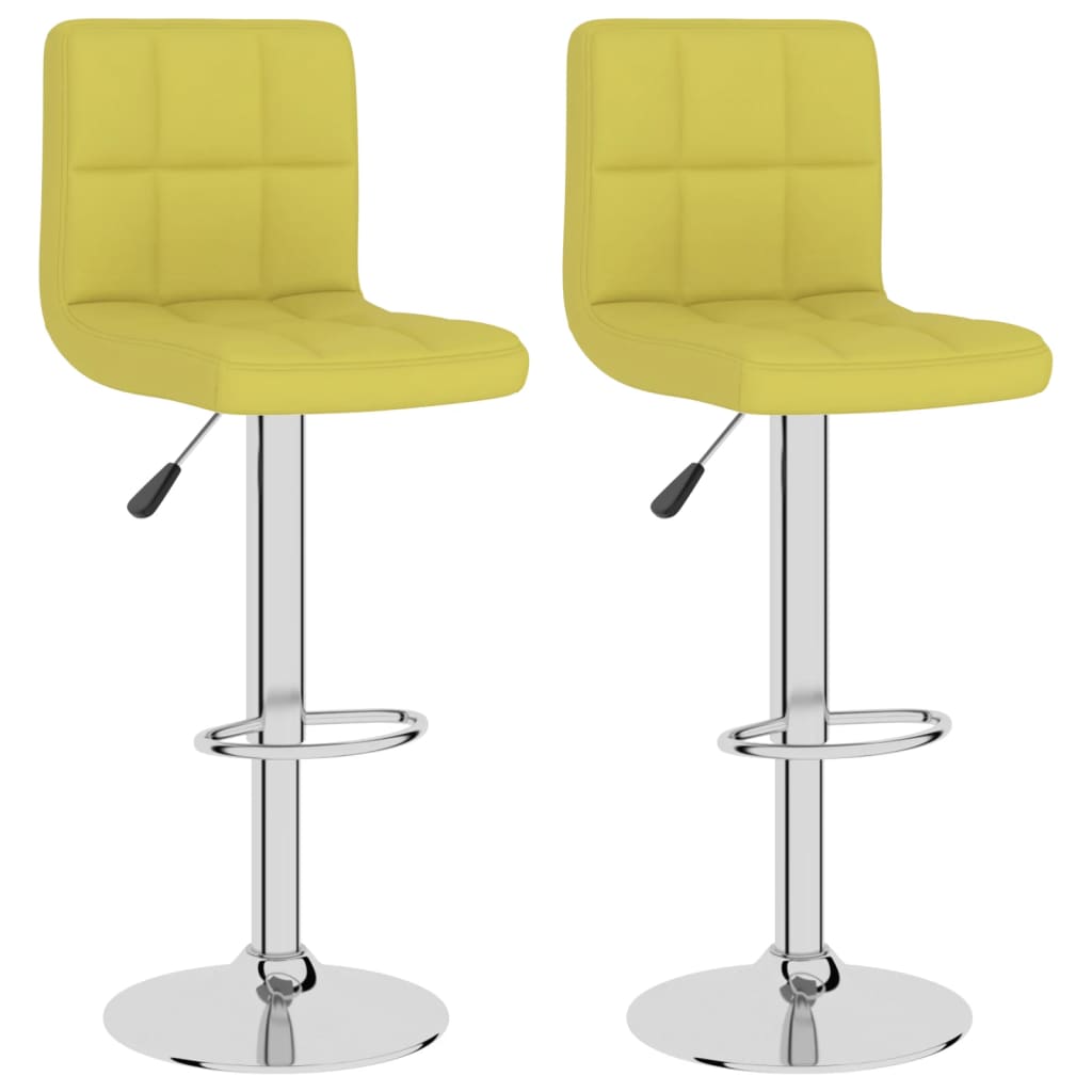 Tabourets de bar lot de 2 vert tissu