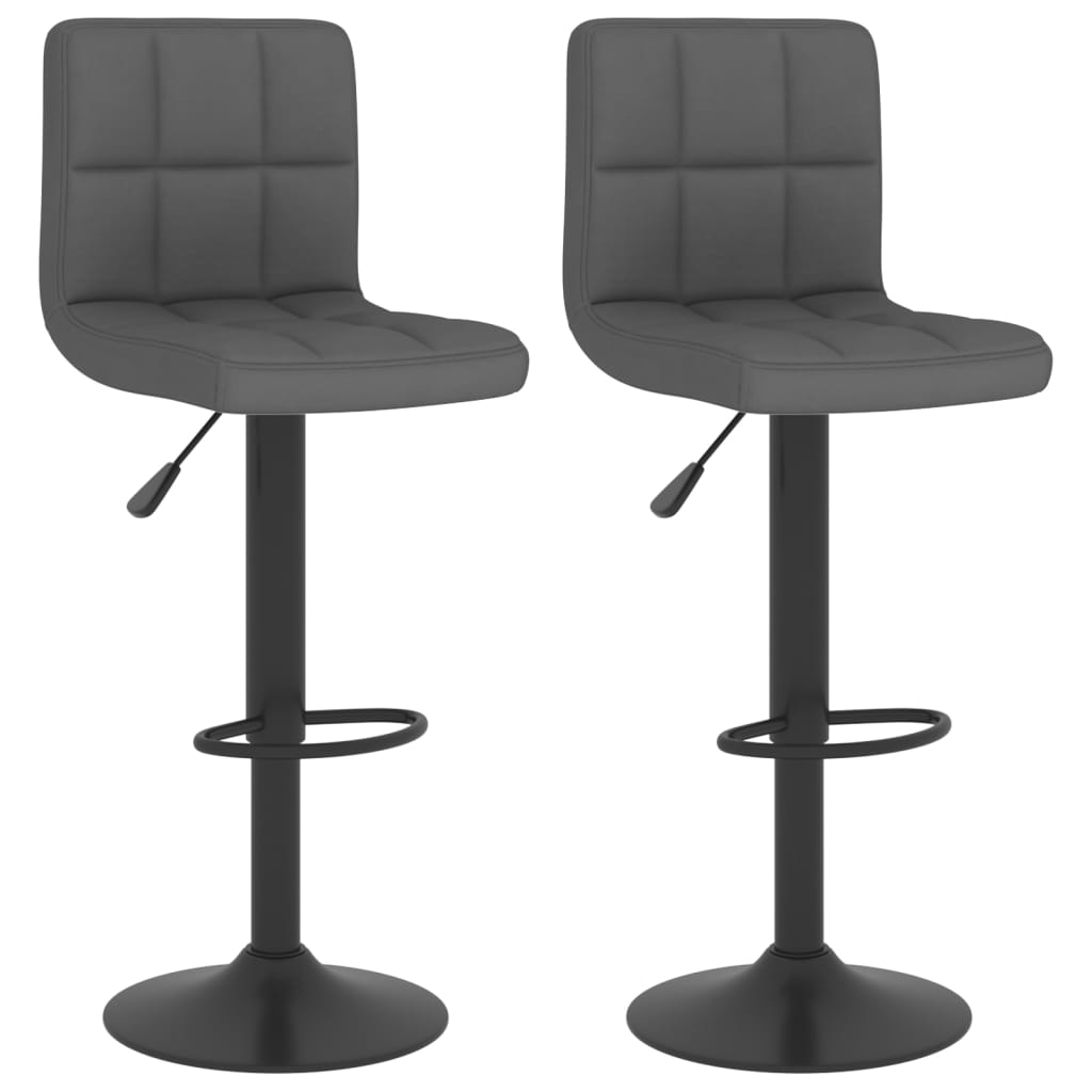 Tabourets de bar lot de 2 gris foncé tissu - XIOS