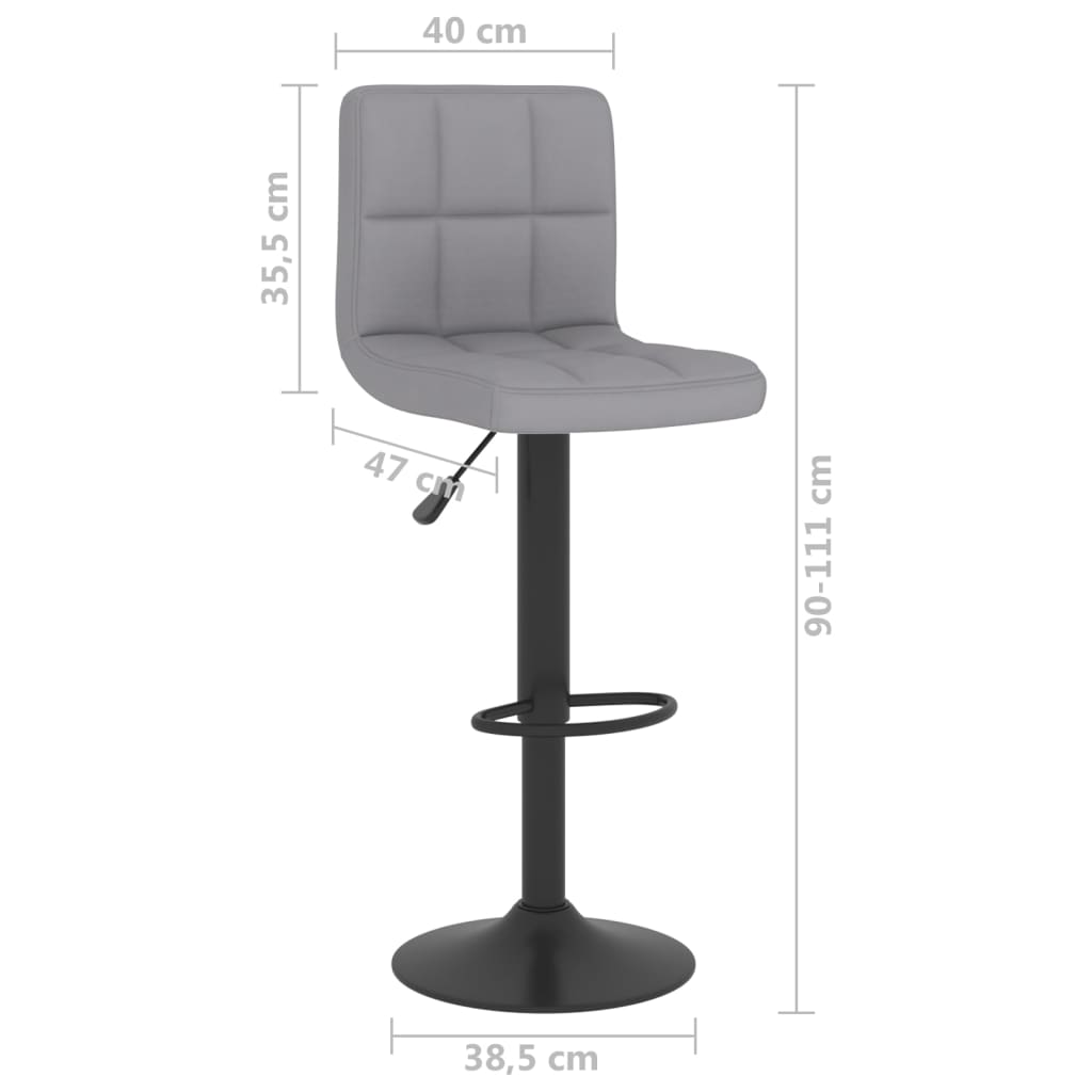 Tabourets de bar lot de 2 gris clair tissu - XIOS