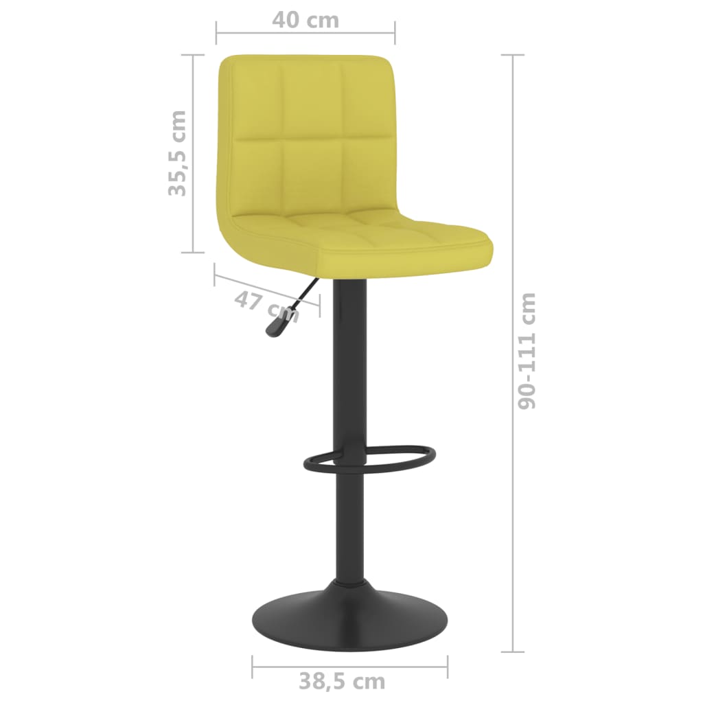 Tabourets de bar lot de 2 vert tissu - XIOS