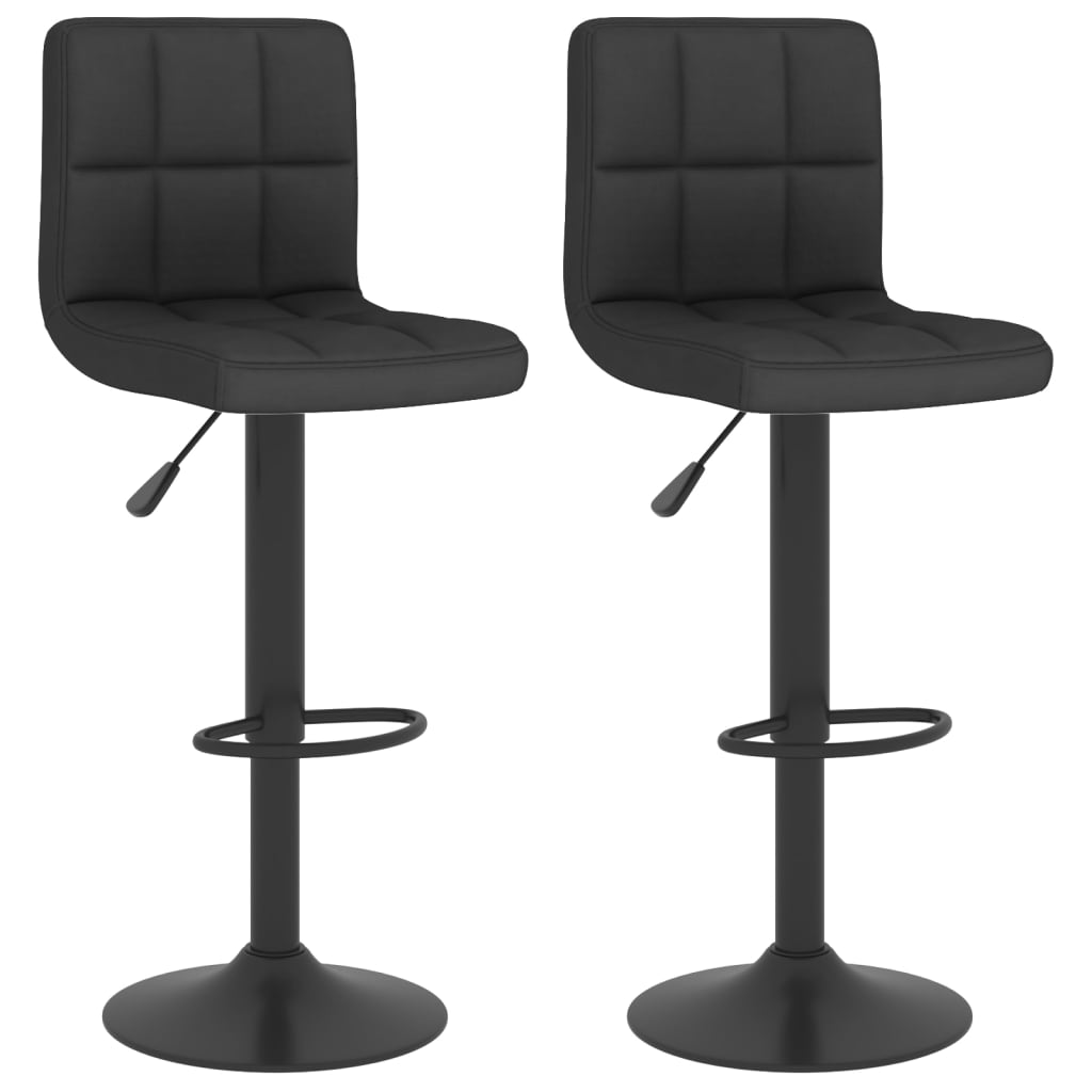 Tabourets de bar lot de 2 noir tissu - XIOS