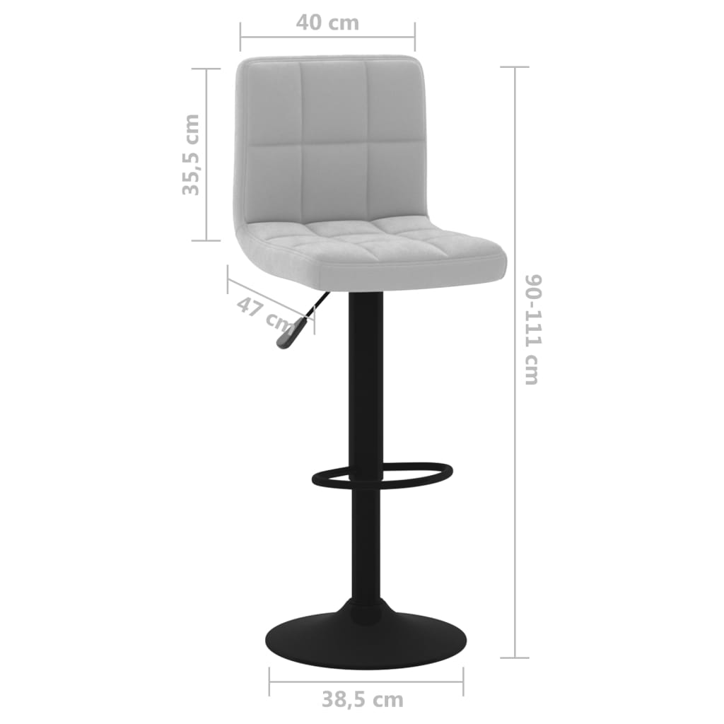 Tabouret de bar Gris clair Velours - XIOS