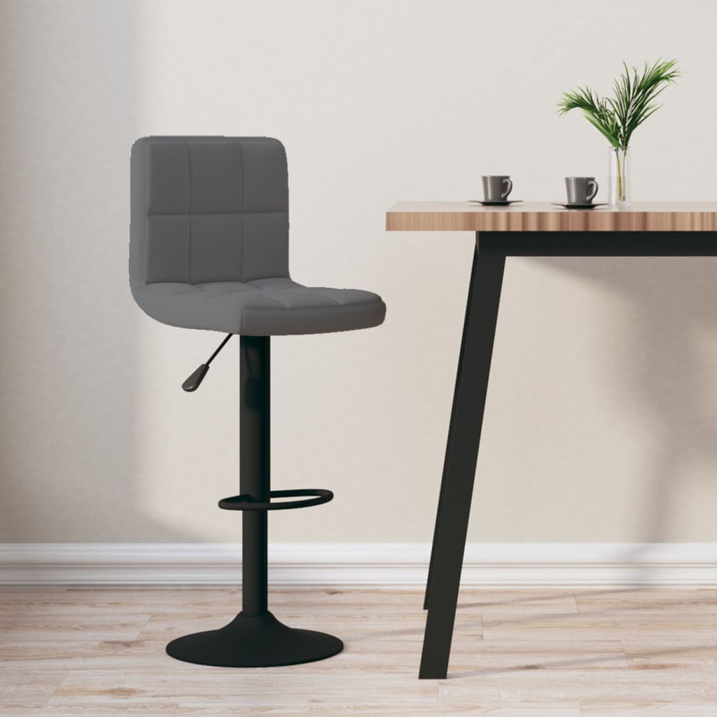 Tabouret de bar Gris foncé Velours Tabourets de bar vidaXL