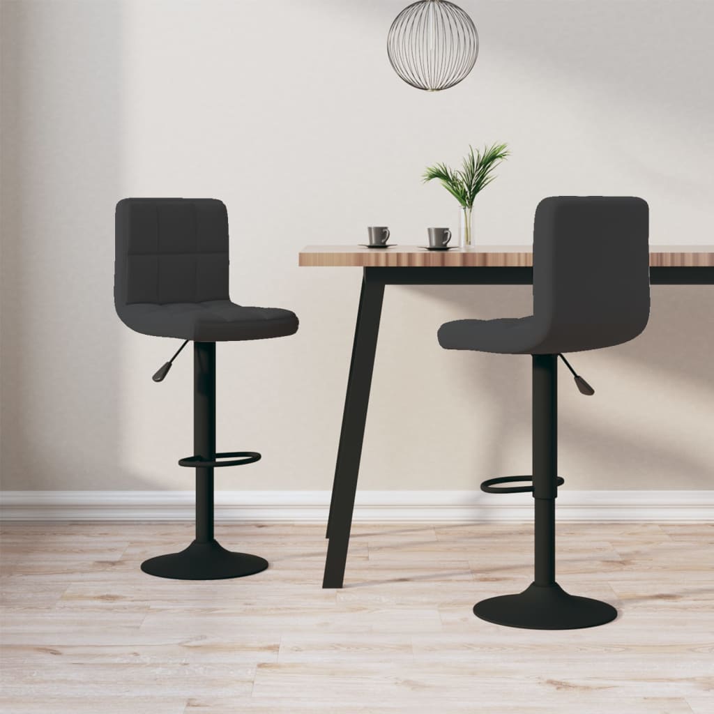 Tabourets de bar lot de 2 noir velours - XIOS