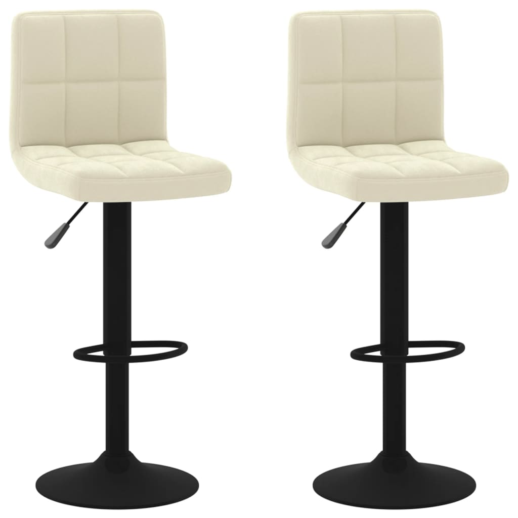 Tabourets de bar lot de 2 crème velours Tabourets de bar vidaXL