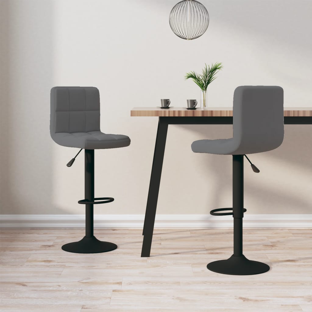 Tabourets de bar lot de 2 gris foncé velours - XIOS