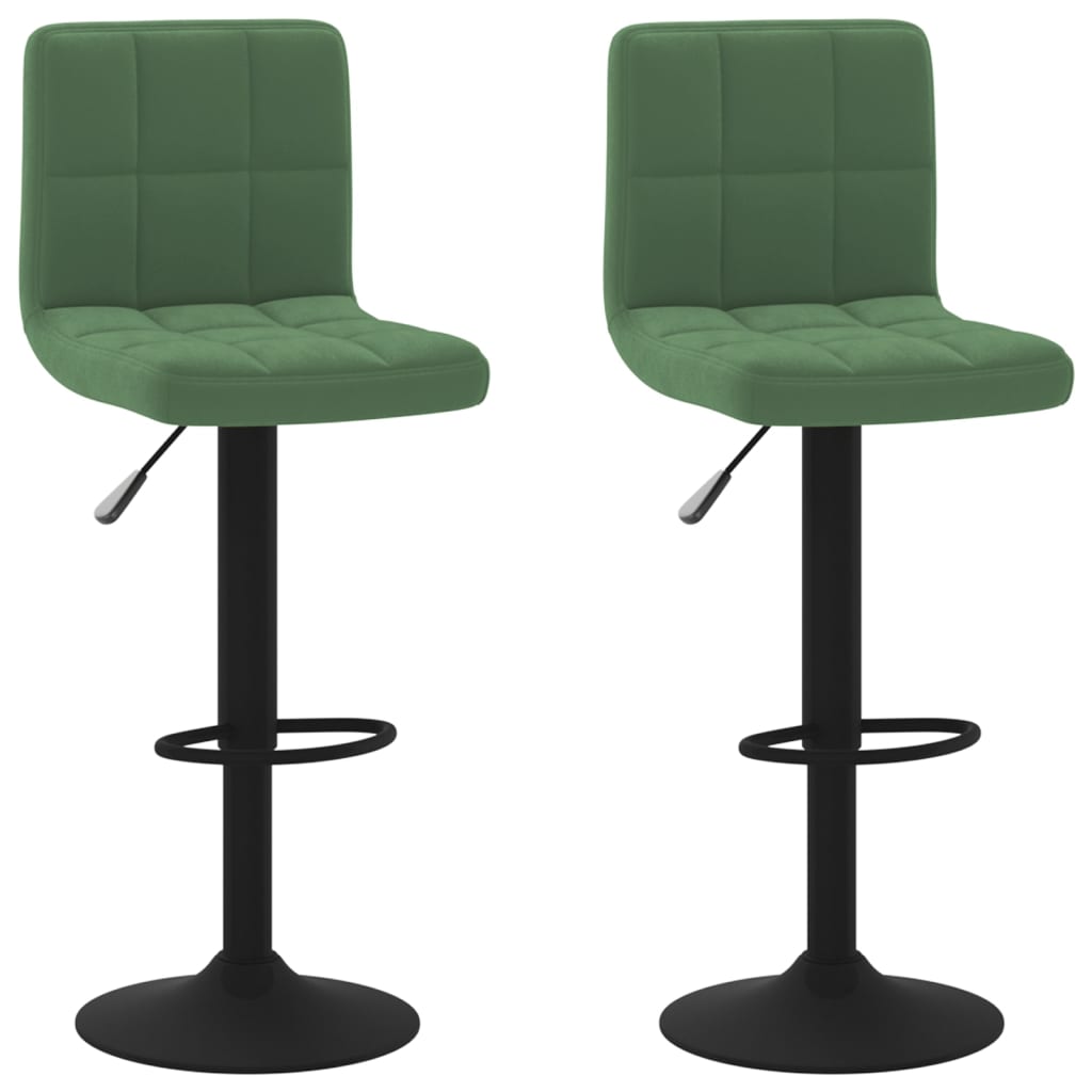 Tabourets de bar lot de 2 vert foncé velours - XIOS